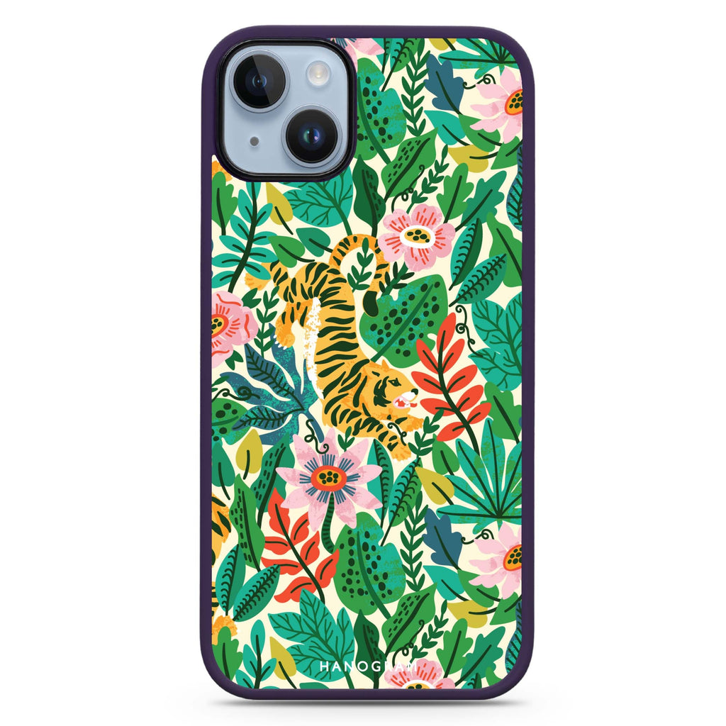 Tiger & Floral iPhone 14 Plus MagSafe Compatible Impact Guard Bumper Case