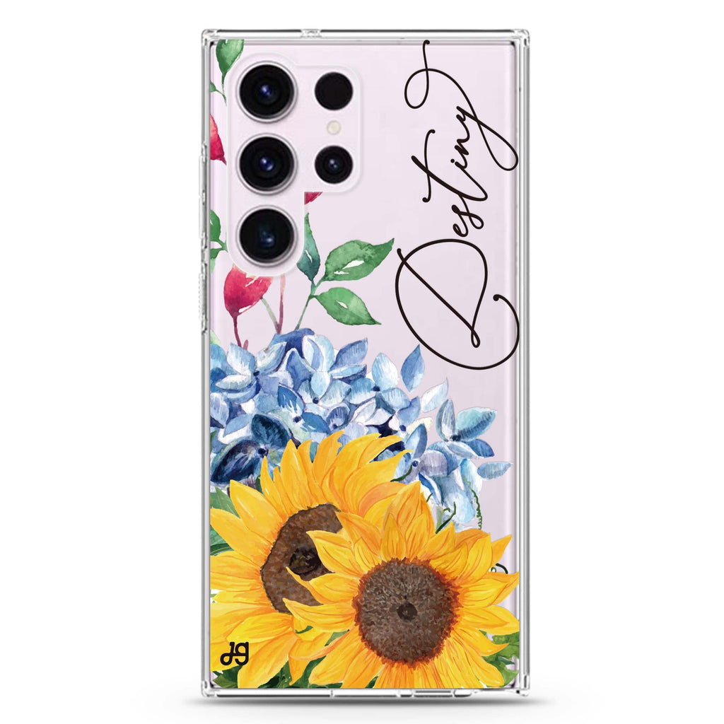 Blooming Sunflower Ultra Clear Case For Galaxy S22 Ultra