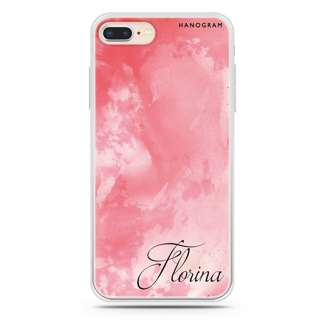 Red Colour Custom Name iPhone 8 Ultra Clear Case