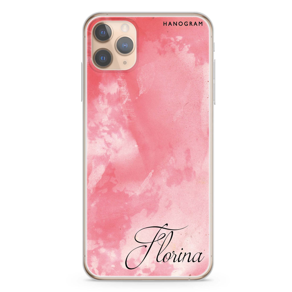 Red Colour Custom Name iPhone 11 Pro Max Ultra Clear Case