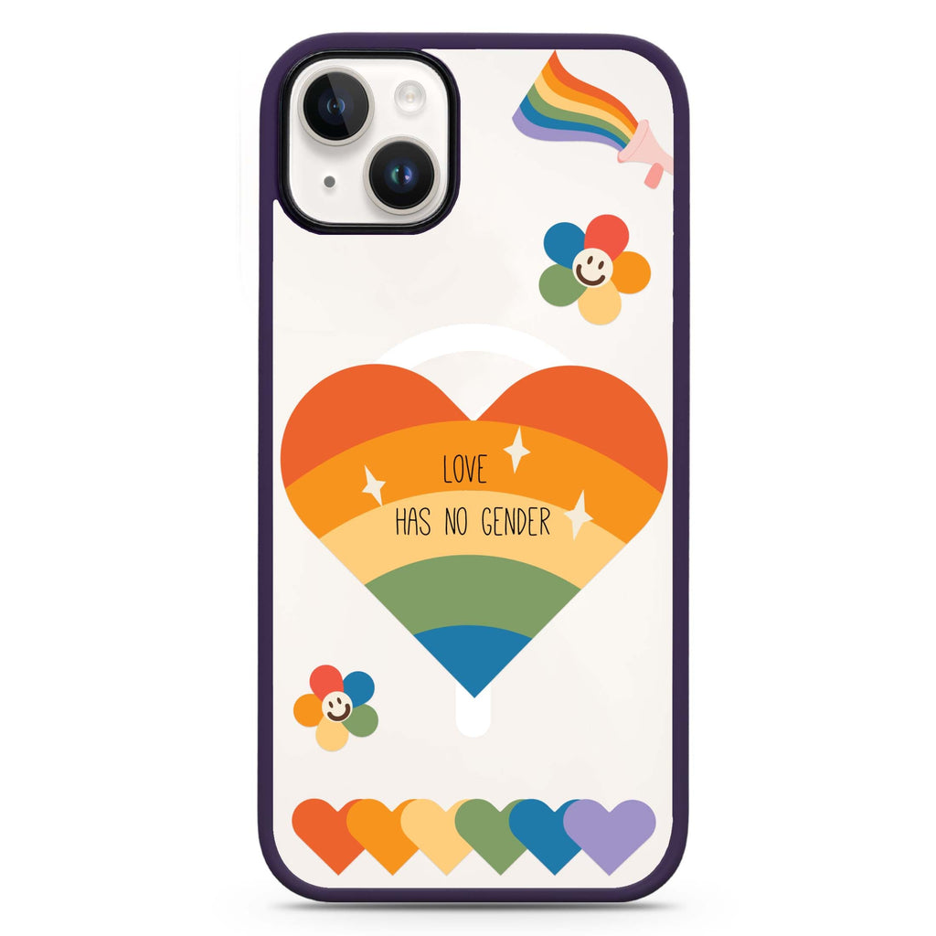 Love Has no gender iPhone 14 Plus MagSafe Compatible Impact Guard Bumper Case