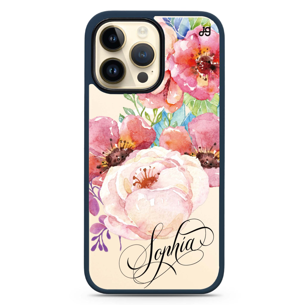Awakening Watercolor Flowers MagSafe Compatible Impact Guard Bumper Case
