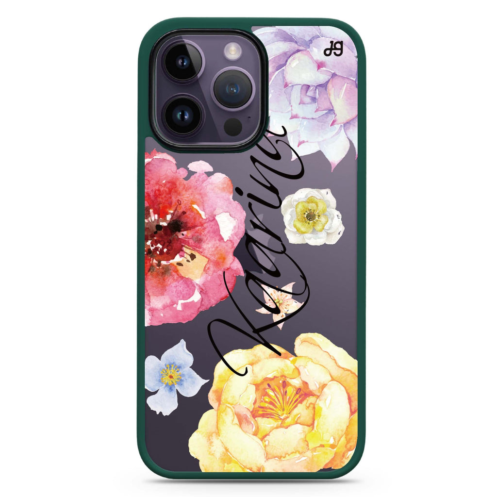 Colorful Watercolor Flowers Impact Guard Bumper Case
