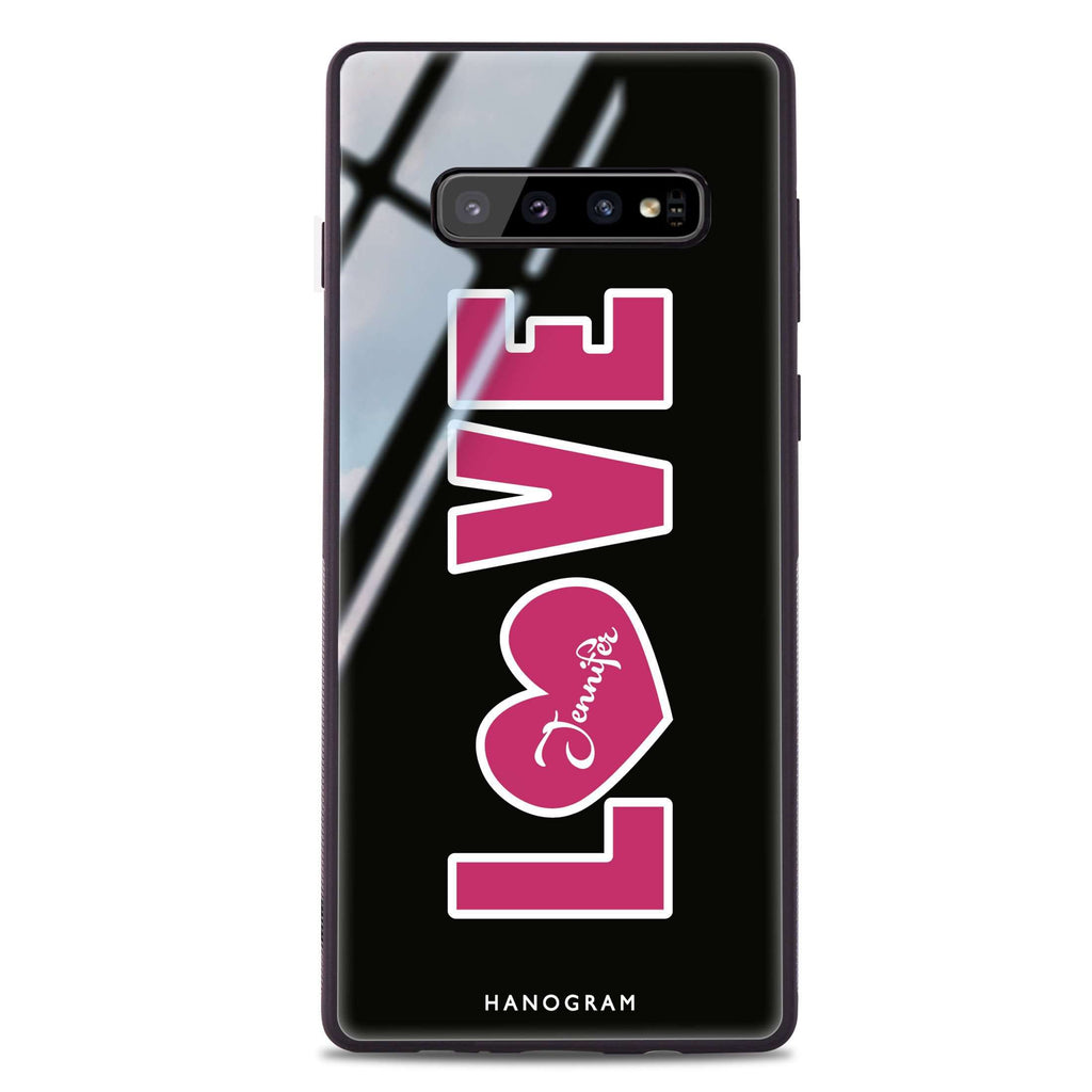 Unique Love Samsung S10 Plus Glass Case