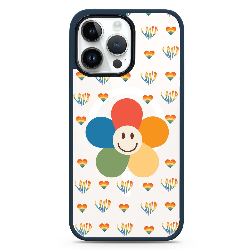 Rainbow Floral MagSafe Compatible Impact Guard Bumper Case