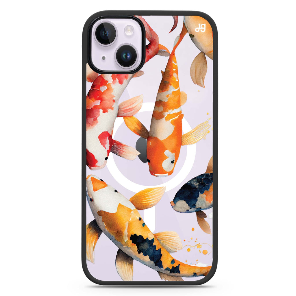Koi fish iPhone 14 Plus MagSafe Compatible Impact Guard Bumper Case