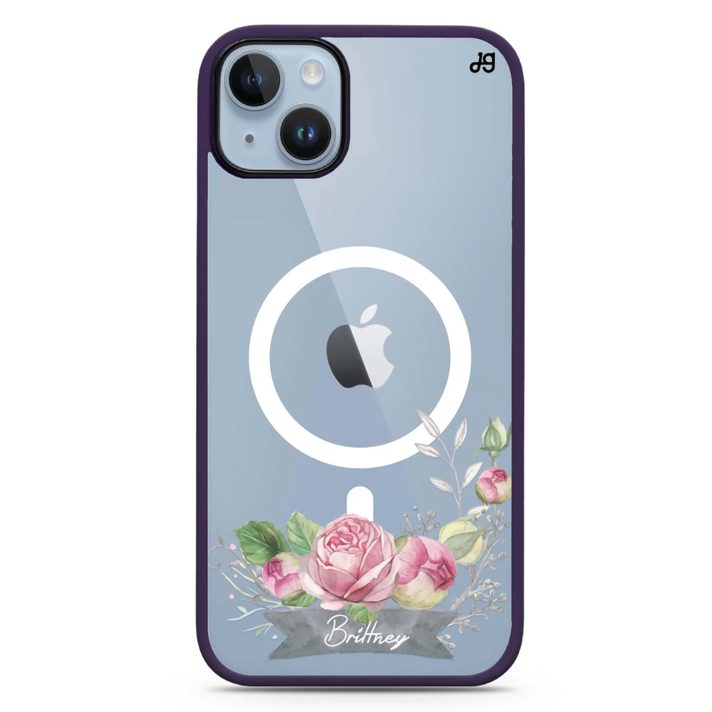 Ribbon & Floral iPhone 14 Plus MagSafe Compatible Impact Guard Bumper Case