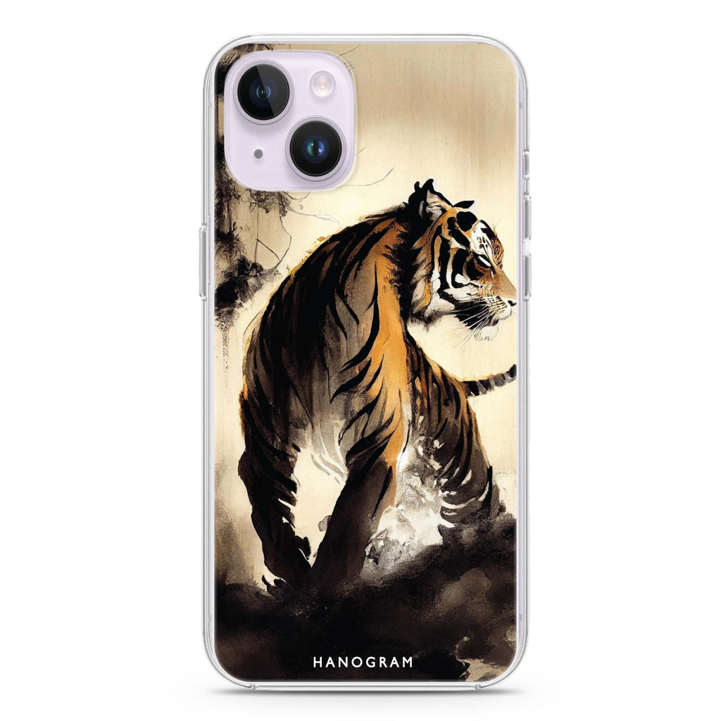 Tiger Painting iPhone 14 Plus MagSafe Compatible Ultra Clear Case