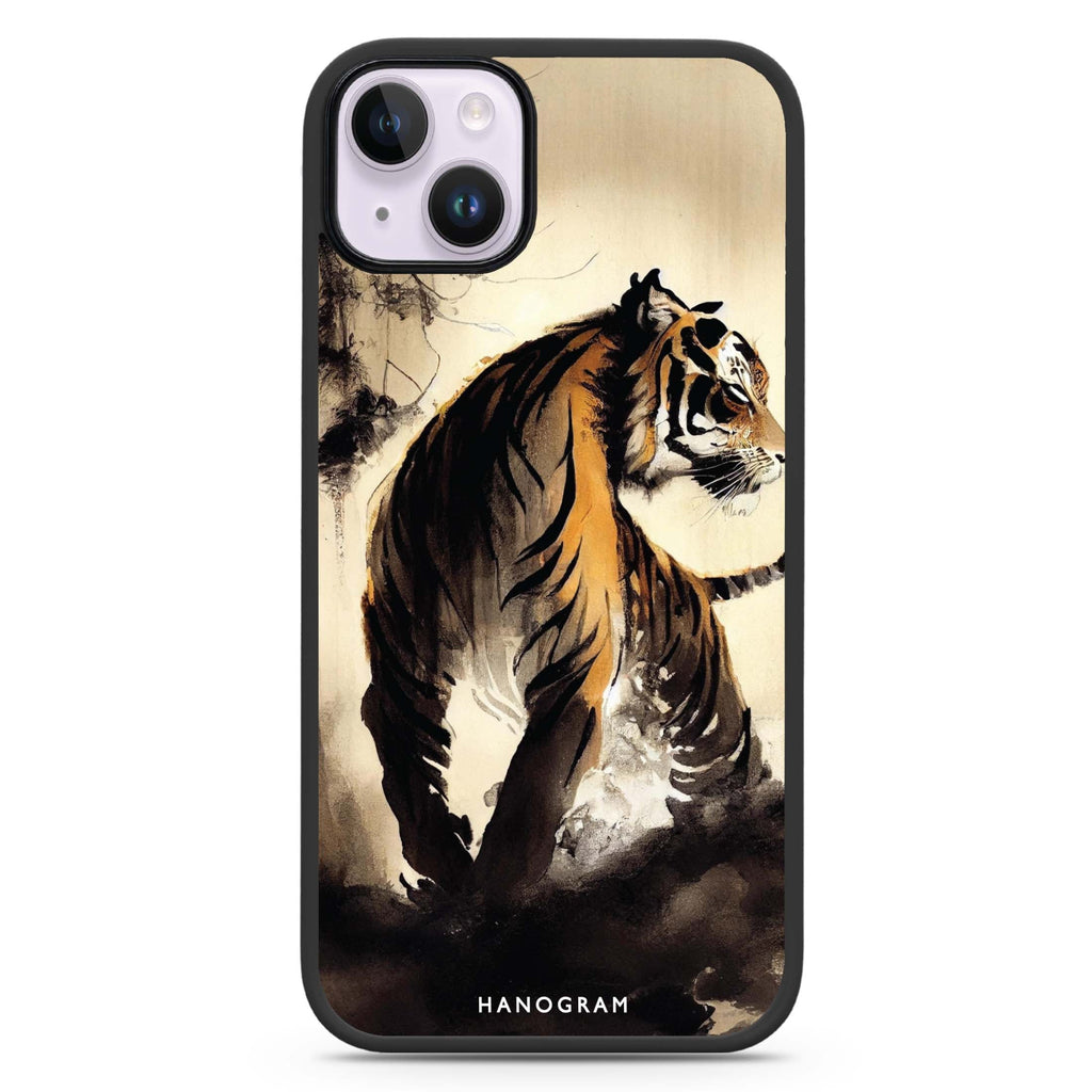Tiger Painting iPhone 14 Plus MagSafe Compatible Impact Guard Bumper Case