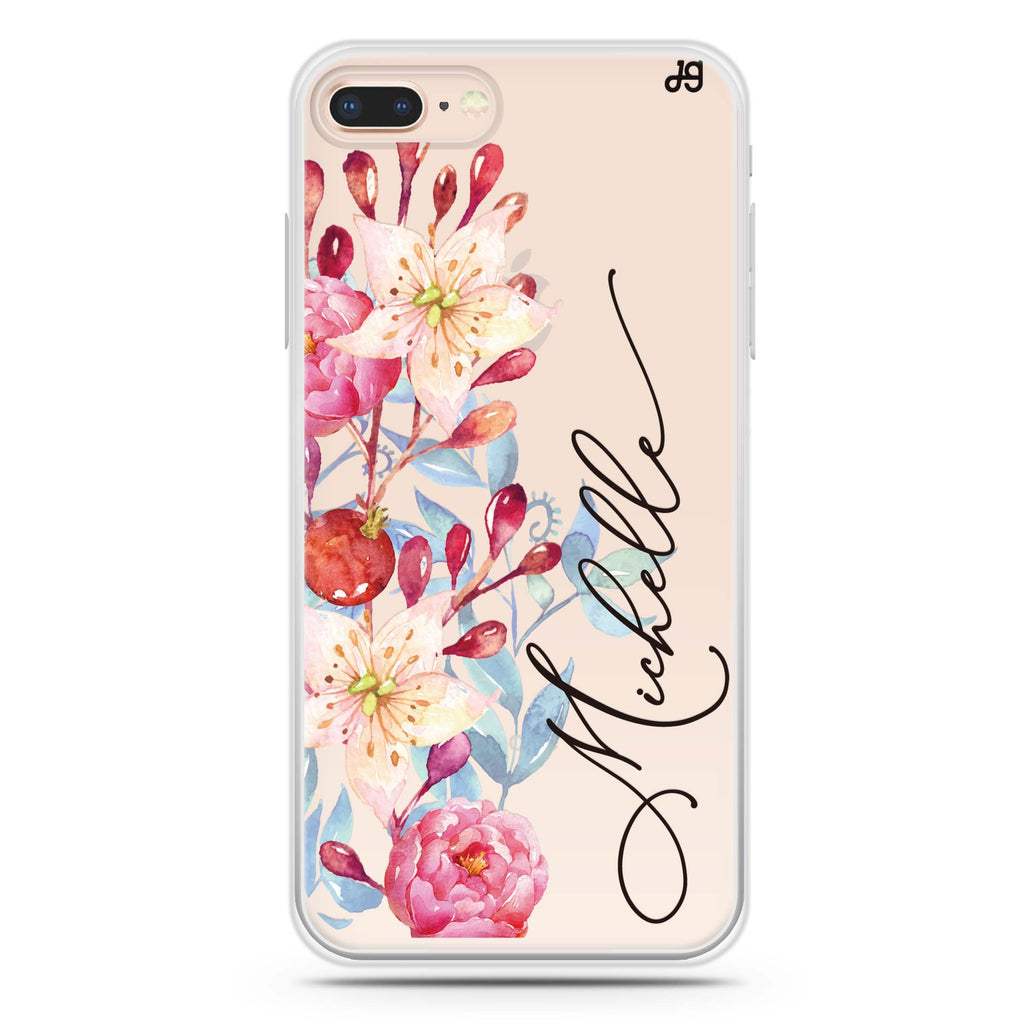 Pink Watercolor Floral Bouquet iPhone 8 Plus Ultra Clear Case