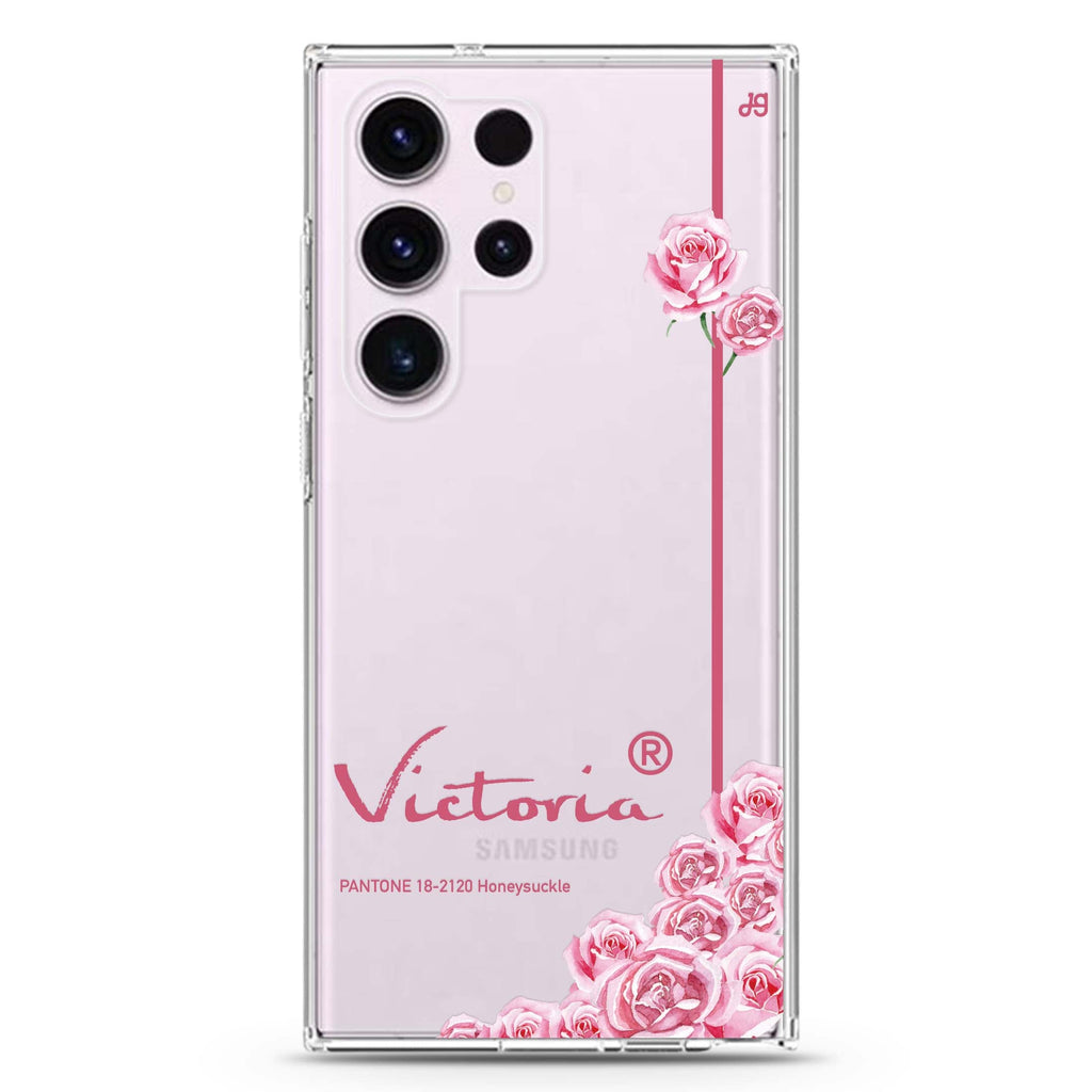 #18-2120 personalized name Samsung Galaxy S26/S25/S24/S23/S22 Ultra ultra clear case, transparent design, main view