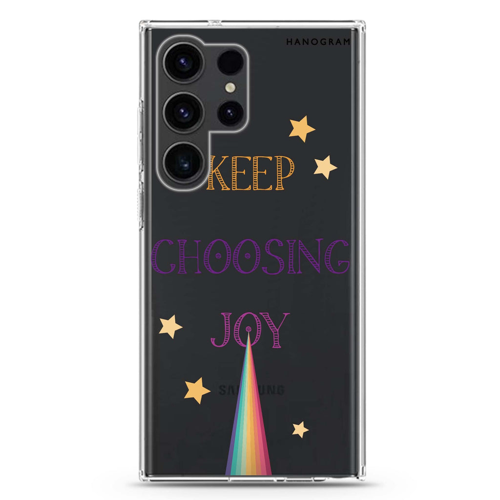 Keep Choosing Joy Samsung Galaxy S26/S25/S24/S23/S22 Ultra ultra clear case, transparent design, main view
