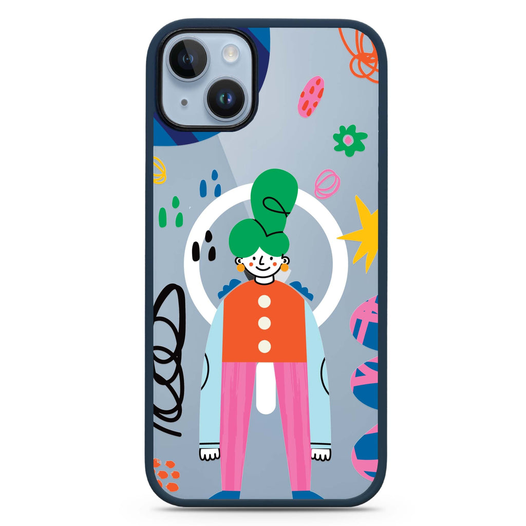 Abstract People iPhone 14 Plus MagSafe Compatible Impact Guard Bumper Case