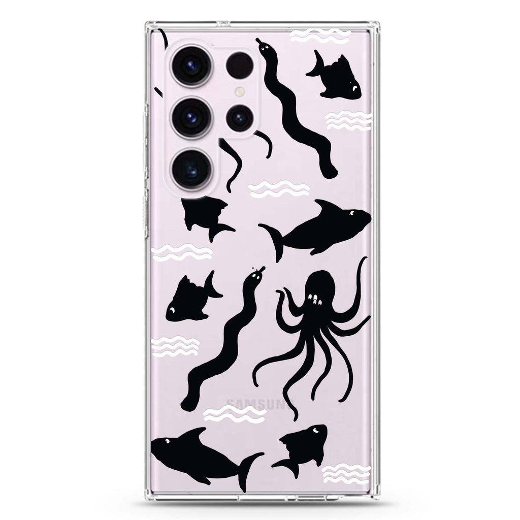 Water, Ocean and Sea Animals Samsung Galaxy S26/S25/S24/S23/S22 Ultra ultra clear case, transparent design, main view