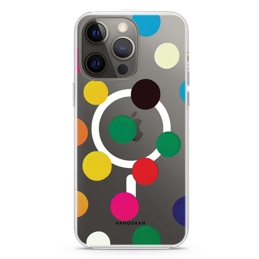 Polka Dot Pattern iPhone 14 Pro MagSafe Compatible Ultra Clear Case