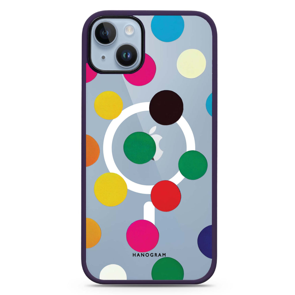 Polka Dot Pattern iPhone 14 Plus MagSafe Compatible Impact Guard Bumper Case