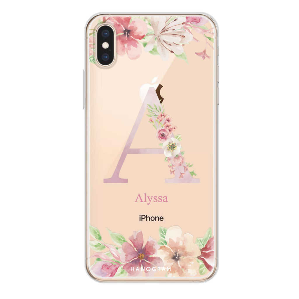 Monogram & Floral iPhone XS Max Ultra Clear Case