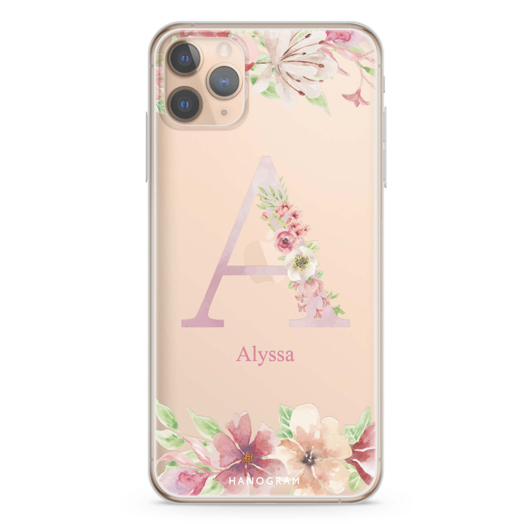 Monogram & Floral iPhone 11 Pro Max Ultra Clear Case