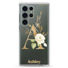 Golden Floral Monogram Samsung Galaxy S26/S25/S24/S23/S22 Ultra ultra clear case, transparent design, main view