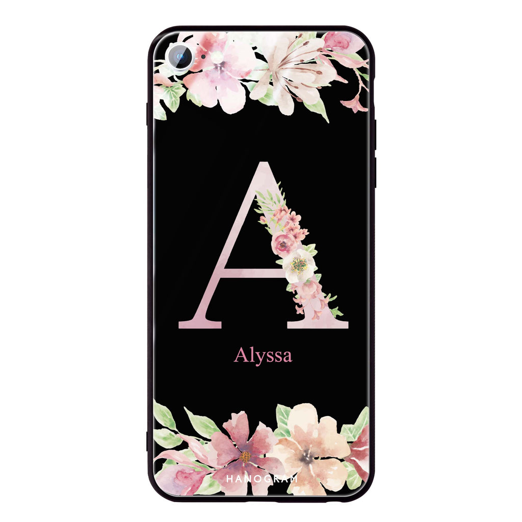 Monogram & Floral iPhone SE Glass Case