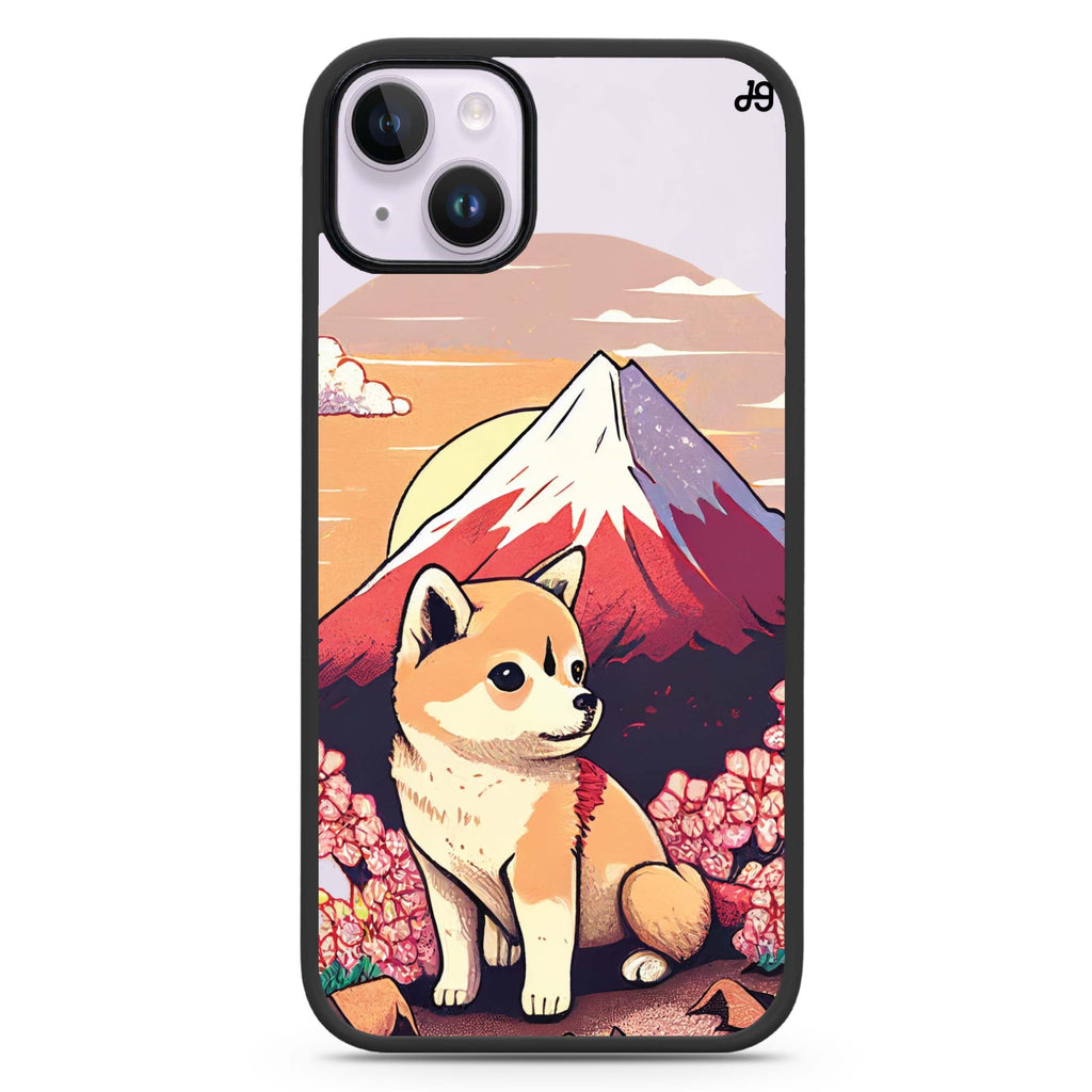 Shiba Inu & Fuji Mountain iPhone 14 Plus MagSafe Compatible Impact Guard Bumper Case
