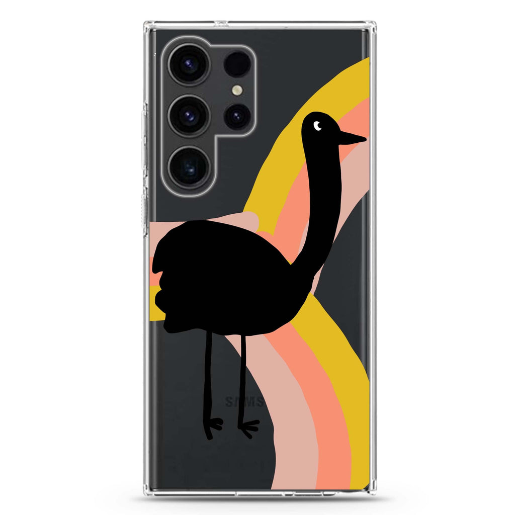 Rainbow Bird Samsung Galaxy S26/S25/S24/S23/S22 Ultra ultra clear case, transparent design, main view