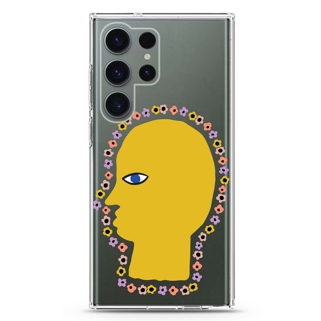 Floral Brain Samsung Galaxy S26/S25/S24/S23/S22 Ultra ultra clear case, transparent design, main view