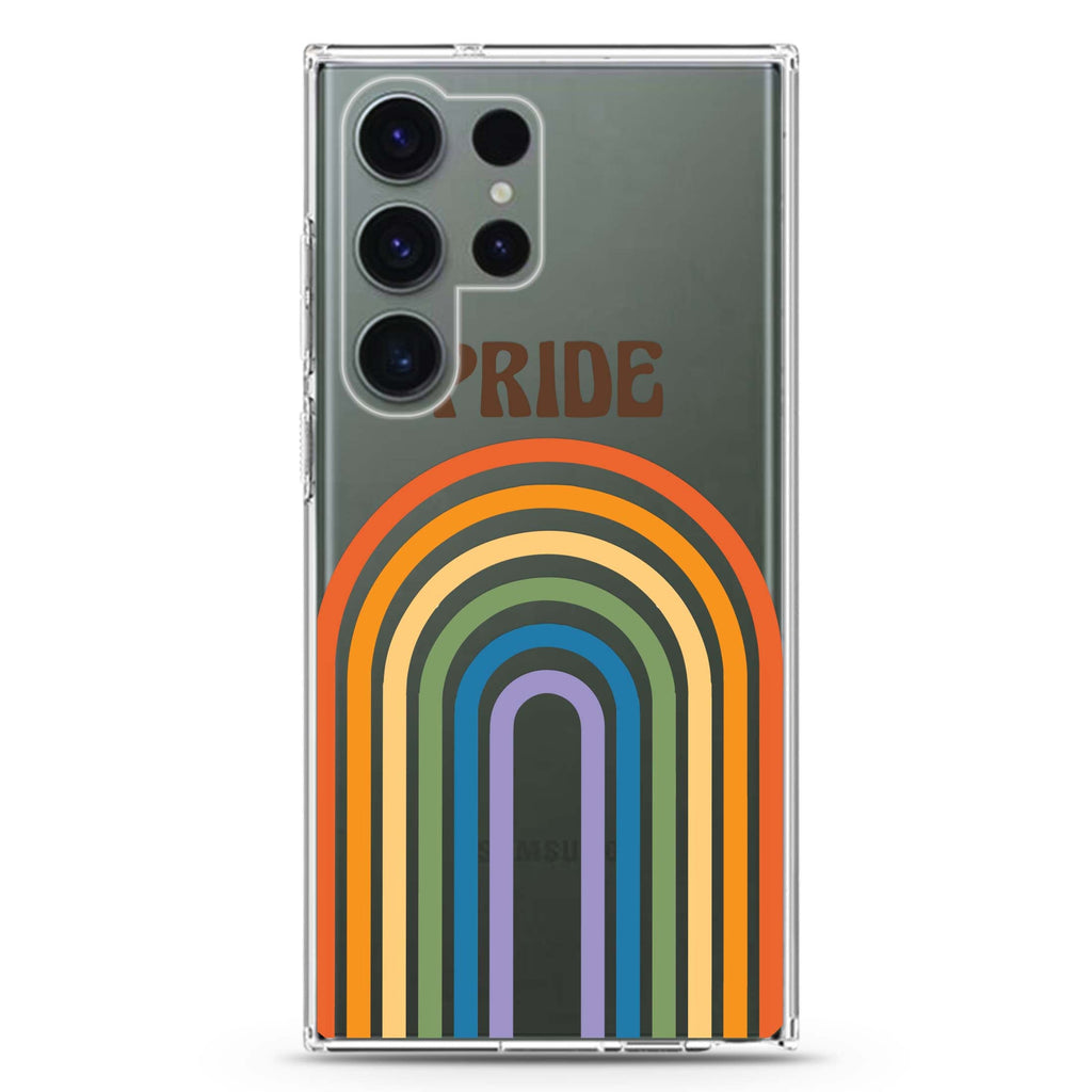 Rainbow Pride Samsung Galaxy S26/S25/S24/S23/S22 Ultra ultra clear case, transparent design, main view