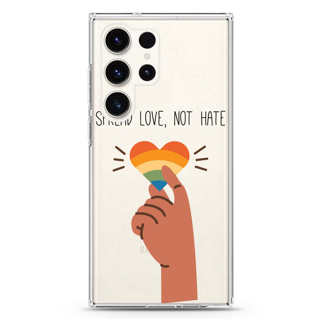 Spread Love Samsung Galaxy S26/S25/S24/S23/S22 Ultra ultra clear case, transparent design, main view