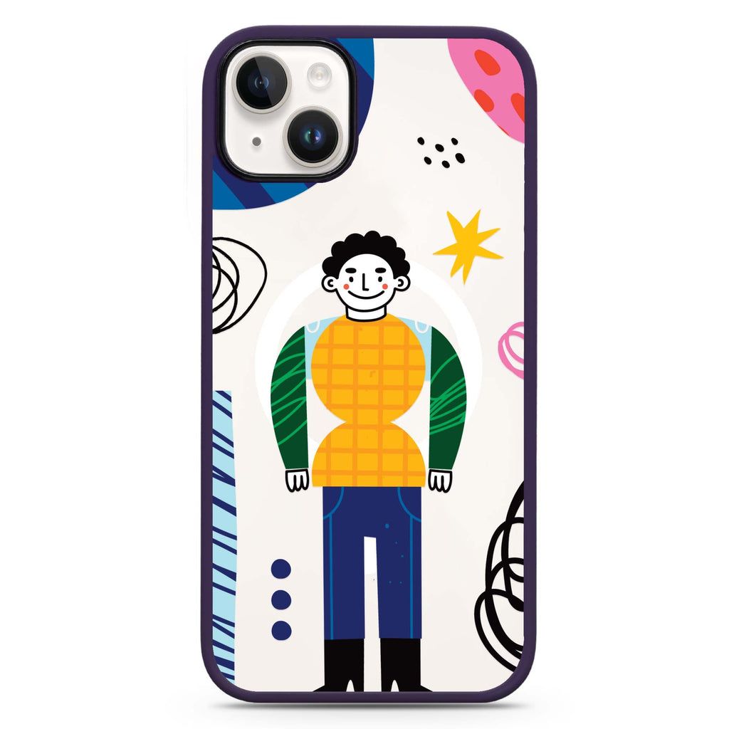 Abstract People iPhone 14 Plus MagSafe Compatible Impact Guard Bumper Case