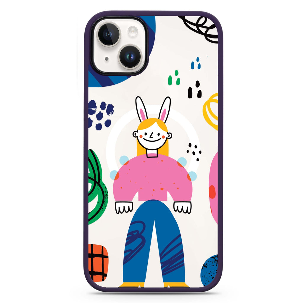Abstract People iPhone 14 Plus MagSafe Compatible Impact Guard Bumper Case