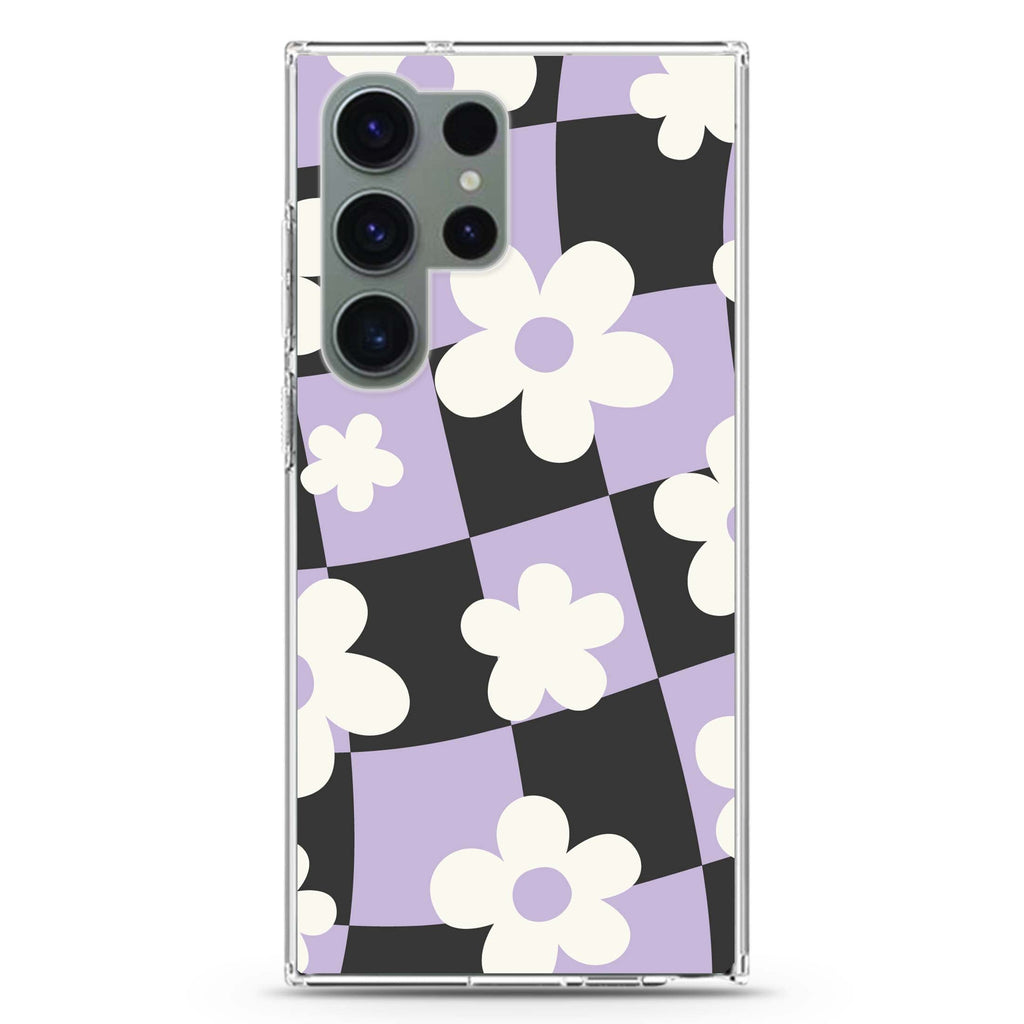 Flowers Pattern #4 Samsung Galaxy S26/S25/S24/S23/S22 Ultra ultra clear case, transparent design, main view