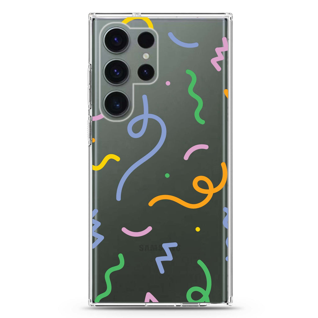 Abstract Doodles #3 Samsung Galaxy S26/S25/S24/S23/S22 Ultra ultra clear case, transparent design, main view