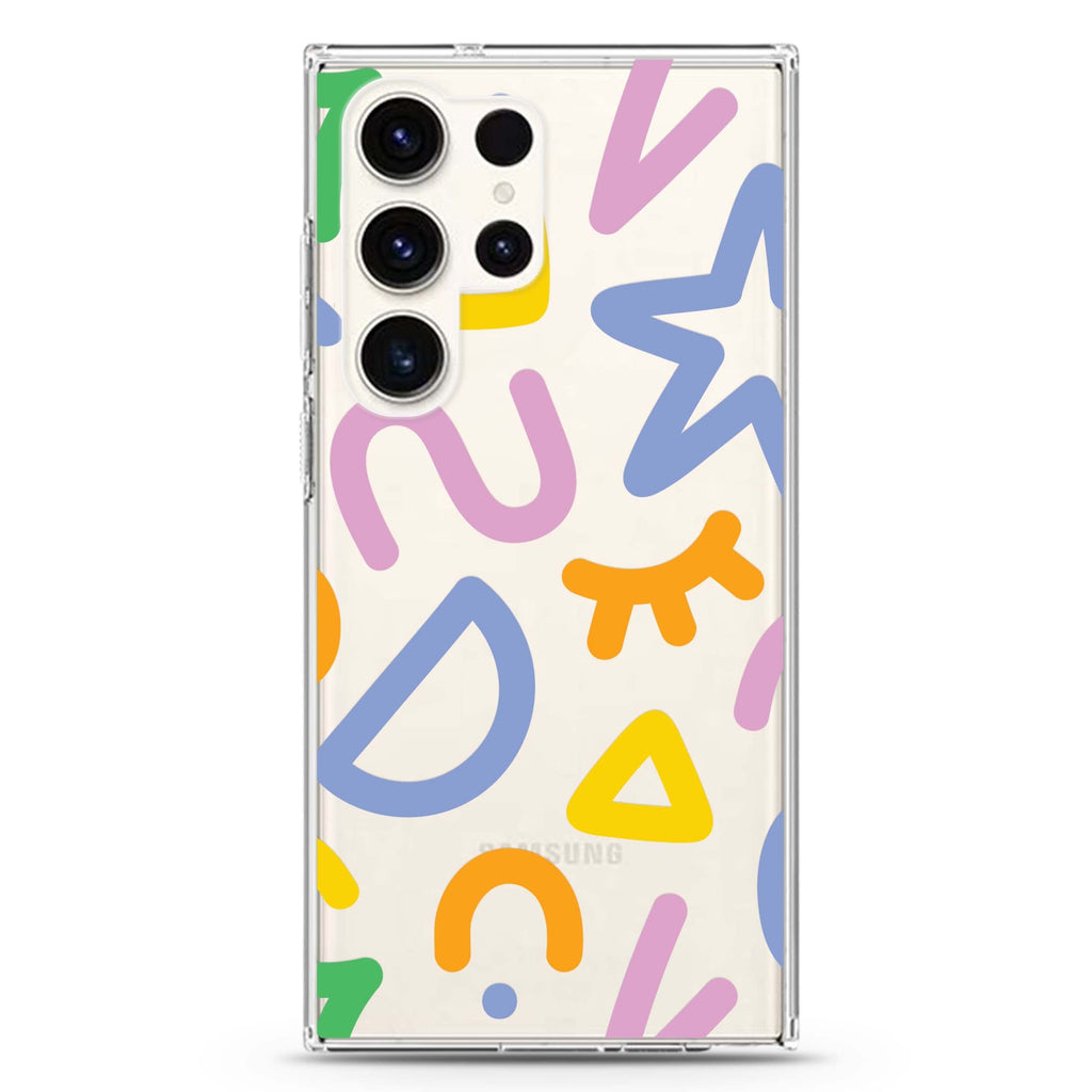 Abstract Doodles #2 Samsung Galaxy S26/S25/S24/S23/S22 Ultra ultra clear case, transparent design, main view