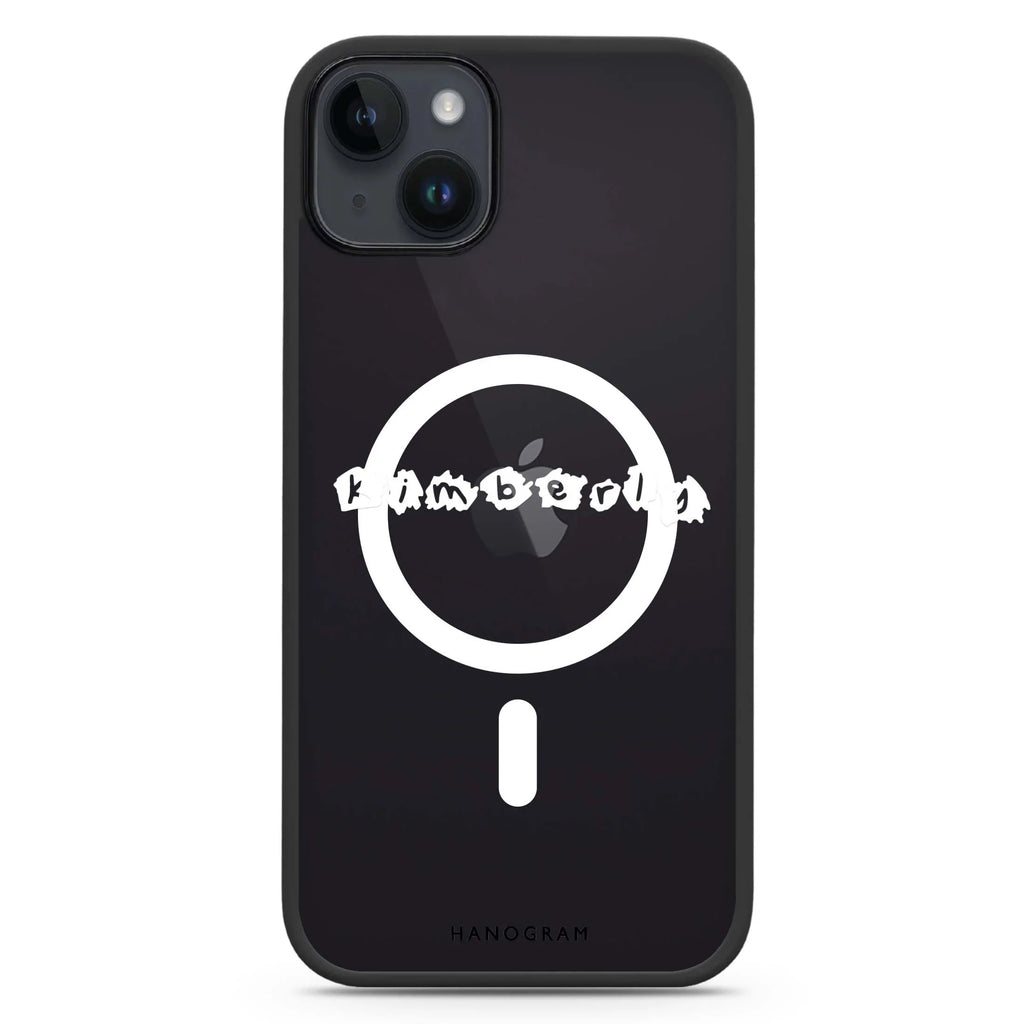Sticker Custom Name iPhone 14 Plus MagSafe Compatible Impact Guard Bumper Case