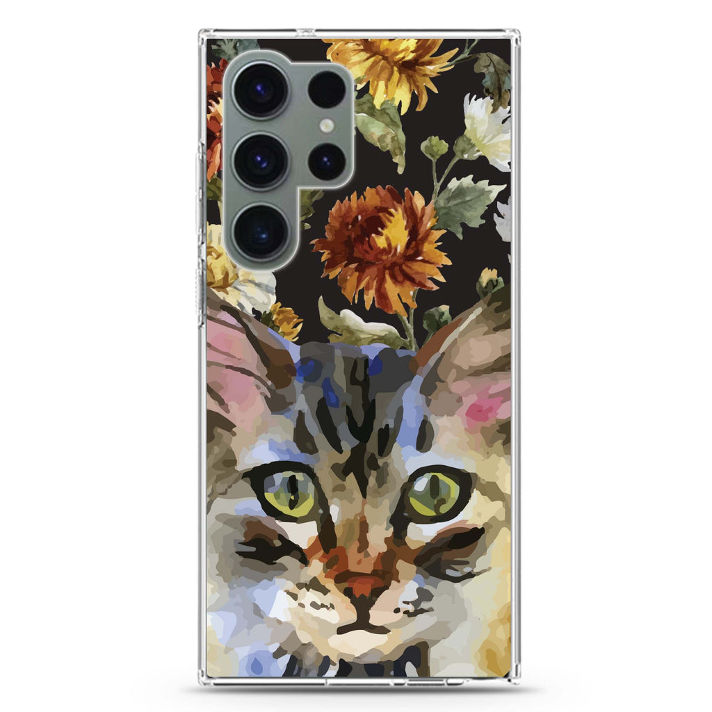 Watercolour Cat #2 Samsung Galaxy S26/S25/S24/S23/S22 Ultra ultra clear case, transparent design, main view