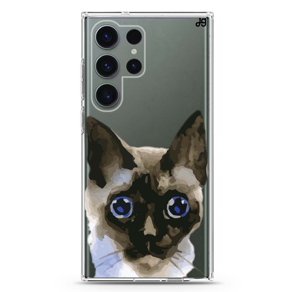 Watercolour Cat #5 Samsung Galaxy S26/S25/S24/S23/S22 Ultra ultra clear case, transparent design, main view