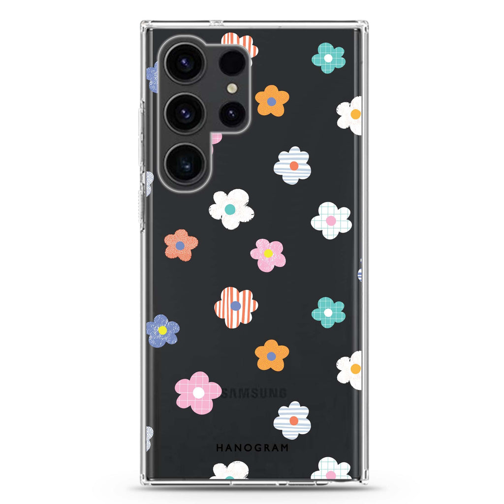Floral Pattern #1 Samsung Galaxy S26/S25/S24/S23/S22 Ultra ultra clear case, transparent design, main view