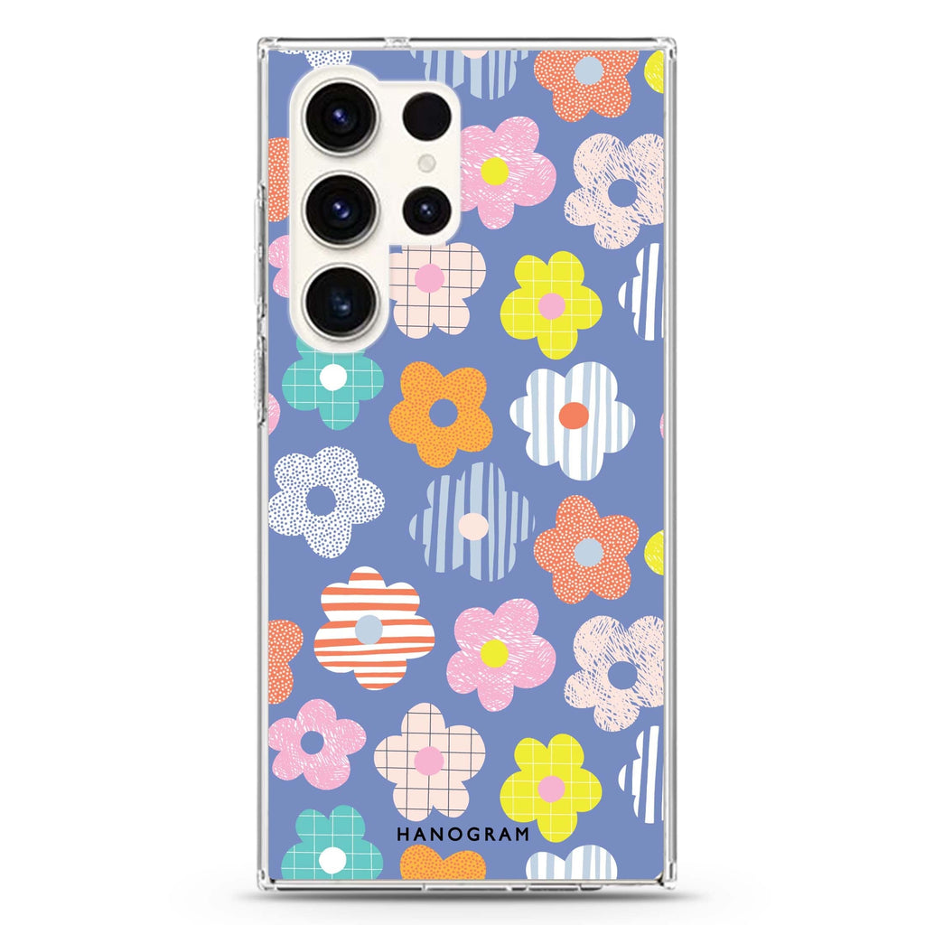 Floral Pattern #4 Samsung Galaxy S26/S25/S24/S23/S22 Ultra ultra clear case, transparent design, main view
