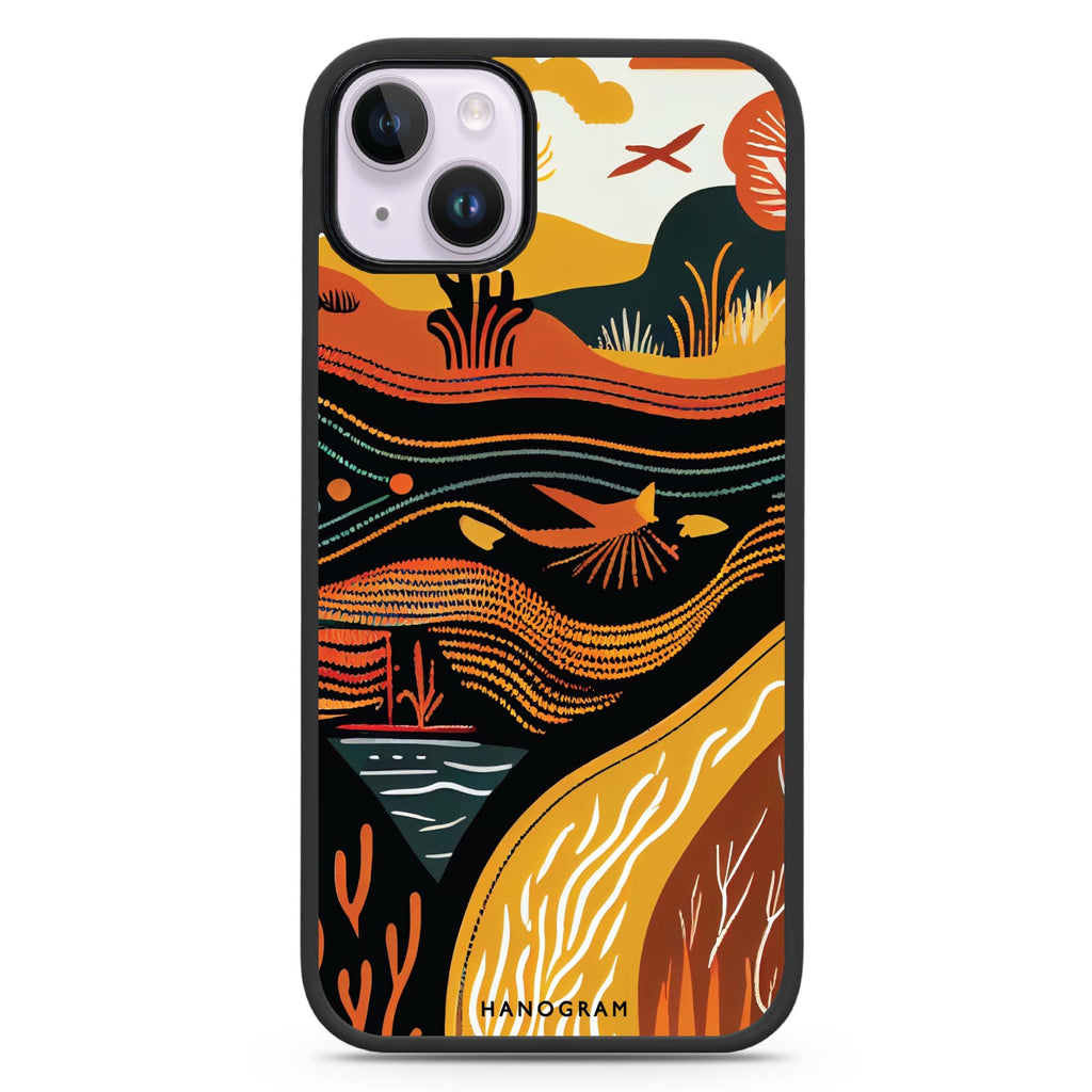 Abstract painting iPhone 14 MagSafe Compatible Impact Guard Bumper Case