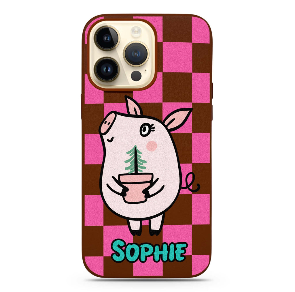 Pink Pig MagSafe Leather Case