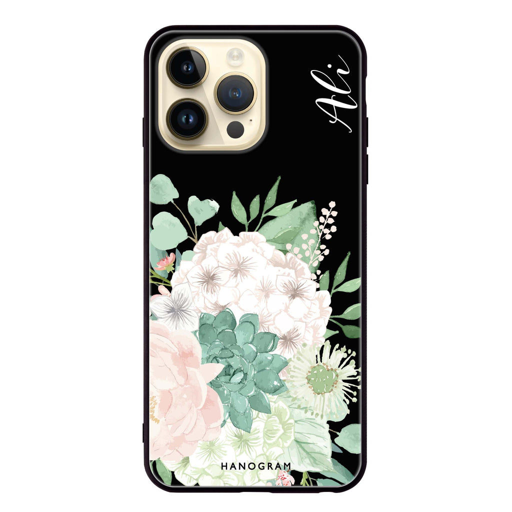 Vintage Flowers iPhone 14 Pro Max Glass Case