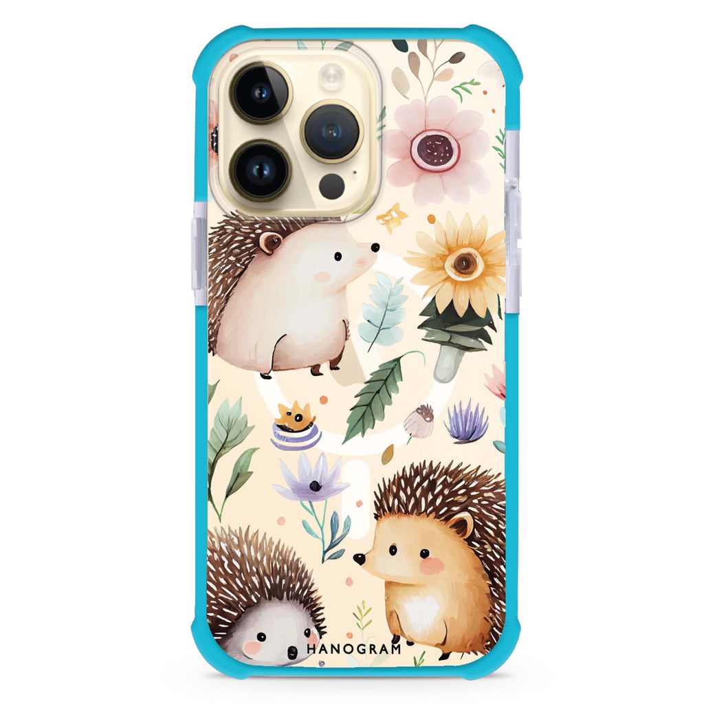 Hedgehog & Floral MagSafe Compatible Ultra Shockproof Case