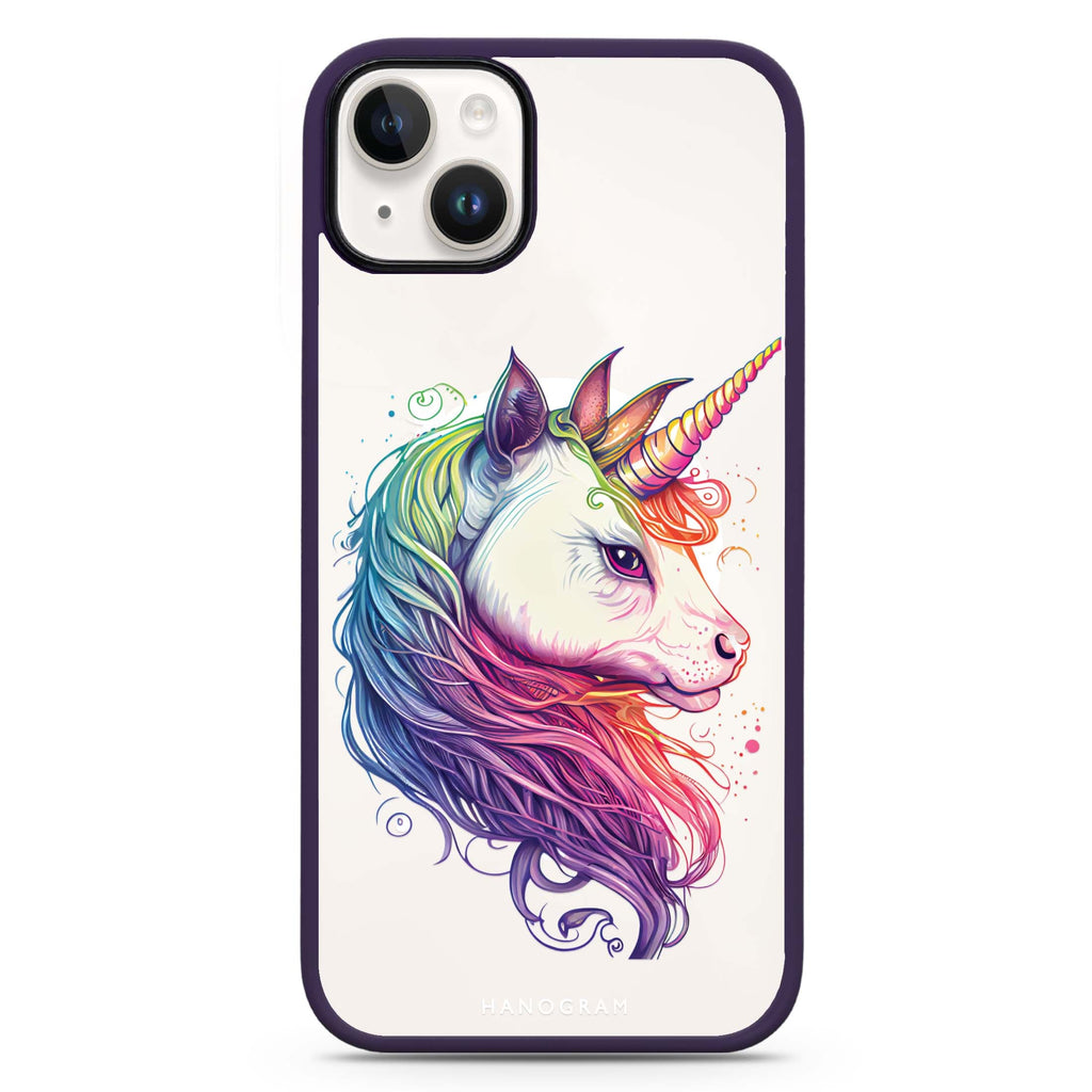 A unicorn iPhone 14 Plus MagSafe Compatible Impact Guard Bumper Case
