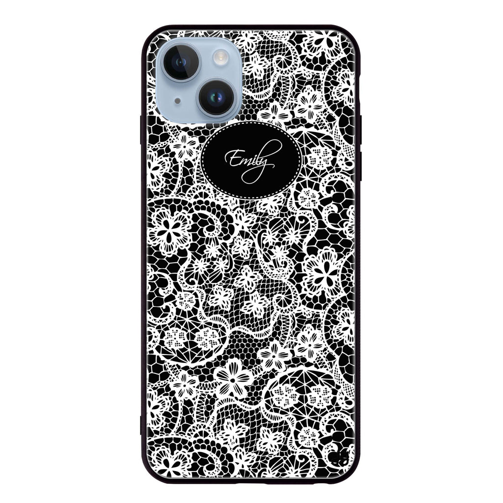 My Floral Lace iPhone 14 Plus Glass Case
