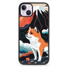 Shiba Inu with Fuji Mountain iPhone 14 Plus MagSafe Compatible Impact Guard Bumper Case