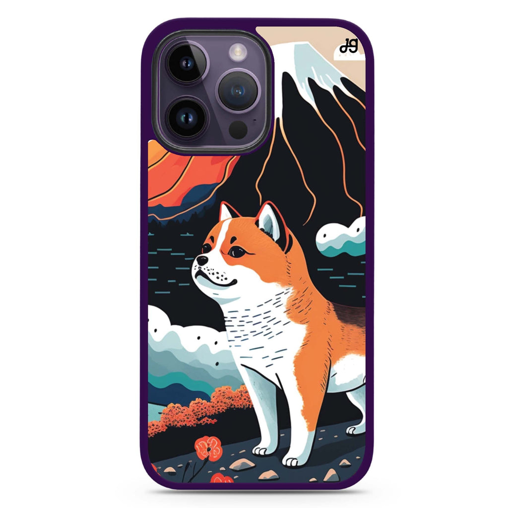 Shiba Inu with Fuji Mountain MagSafe Compatible Impact Guard Bumper Case