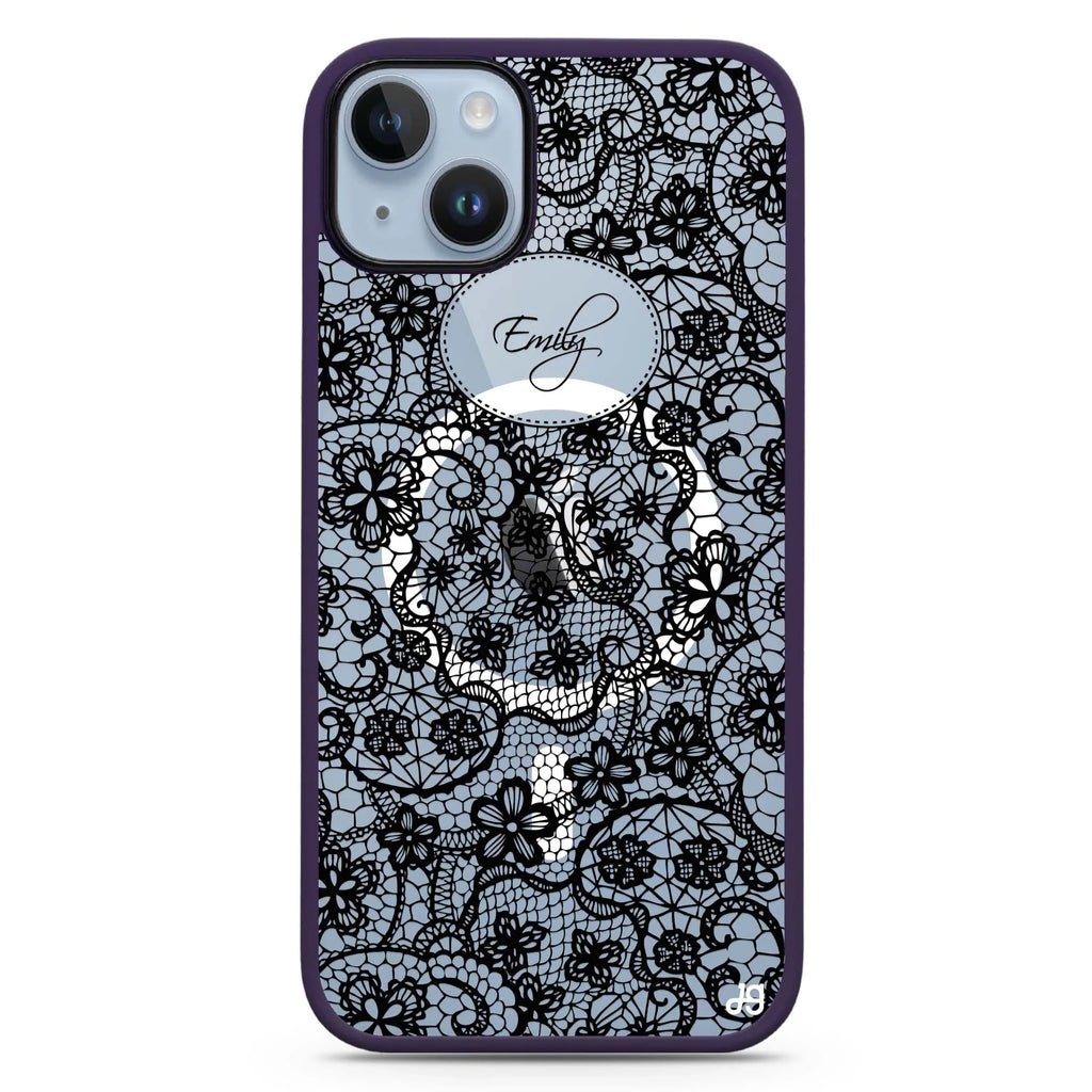 My Floral Lace iPhone 14 Plus MagSafe Compatible Impact Guard Bumper Case