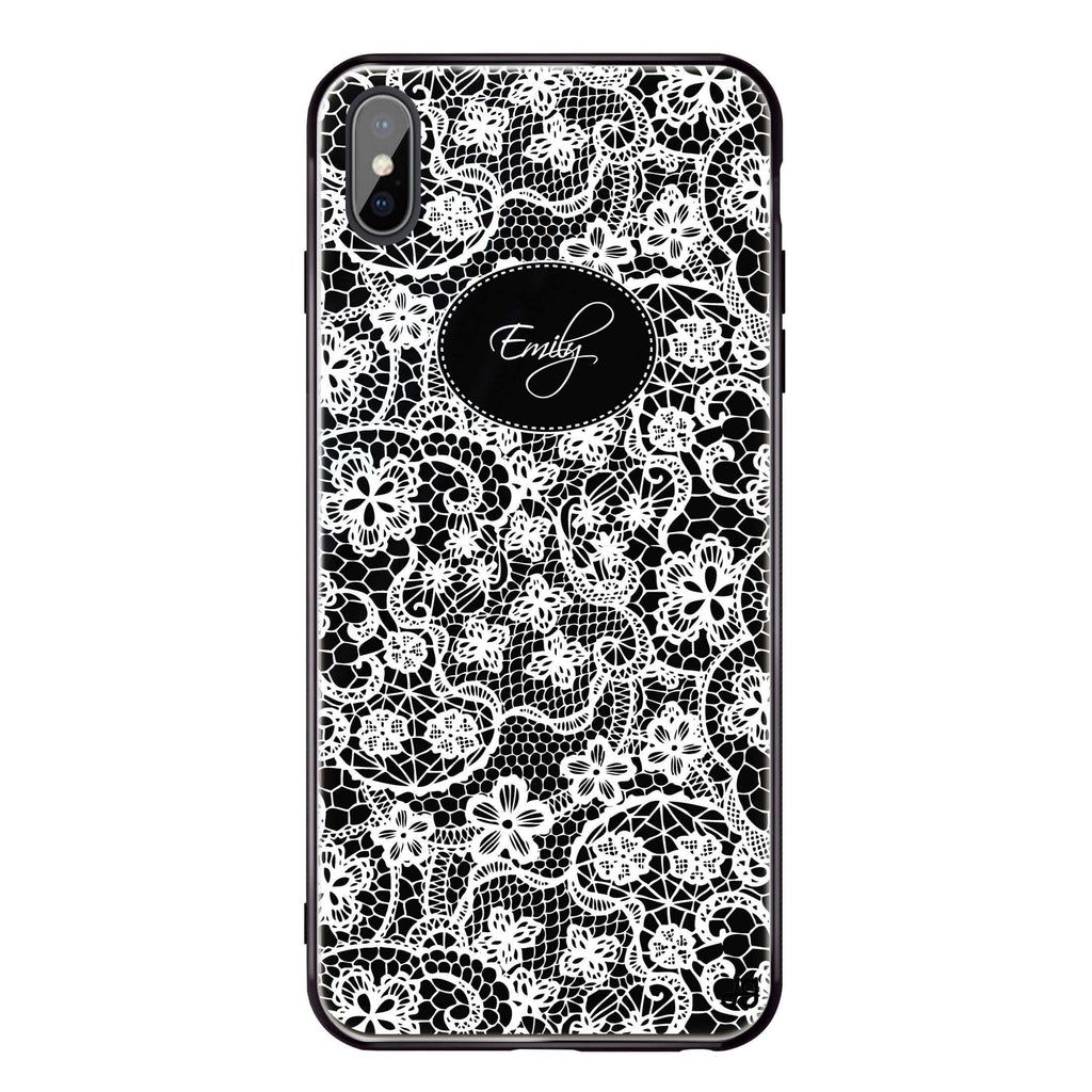 My Floral Lace iPhone XS Max Glass Case