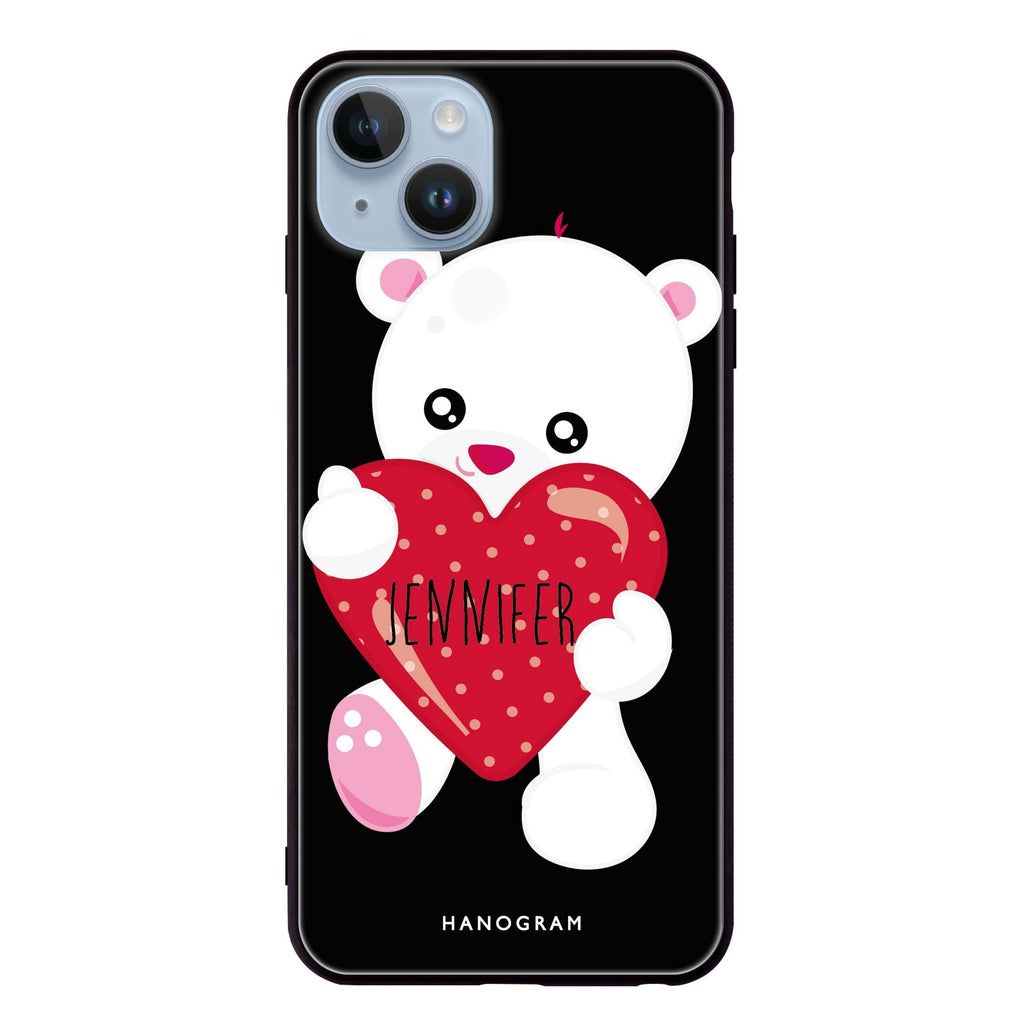 Lovely Bear iPhone 14 Plus Glass Case